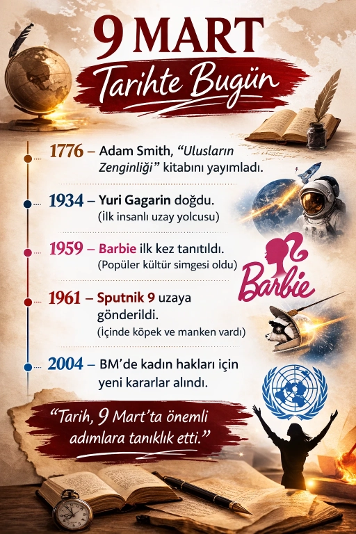 9 Mart &ndash; Tarihte Bug&uuml;n