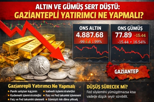 Altın ve G&uuml;m&uuml;ş Sert D&uuml;şt&uuml;: Gaziantepli Yatırımcı Ne Yapmalı?