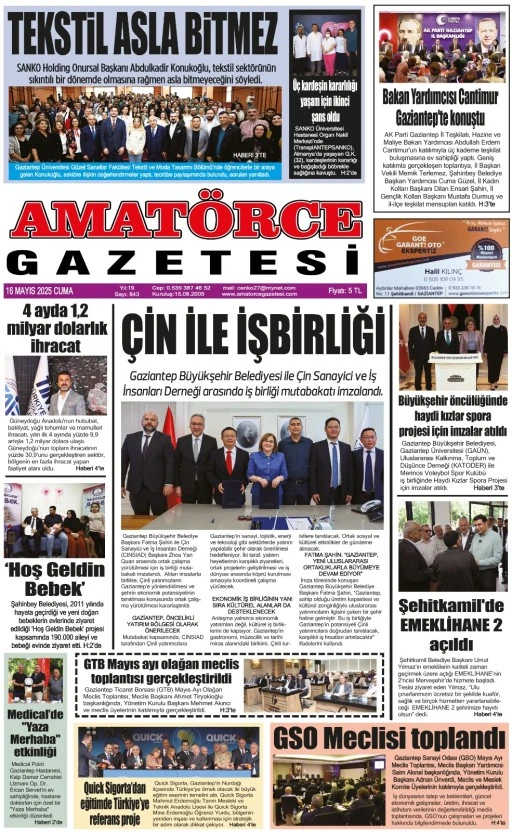 Amatörce Gazetesi 843. Sayı 1. Sayfa 