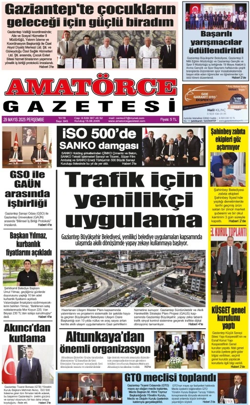 Amatörce Gazetesi 845. Sayı 1. Sayfa 