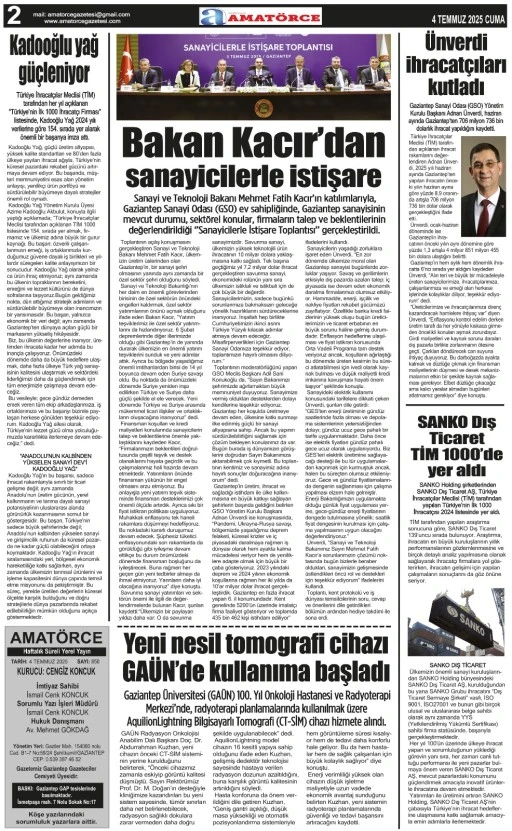 Amatörce Gazetesi 850. Sayı 2. Sayfa 