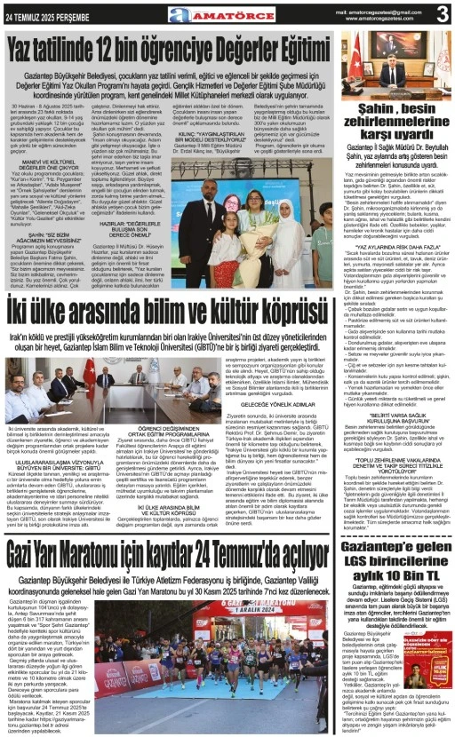 Amatörce Gazetesi 853. Sayı 3. Sayfa 