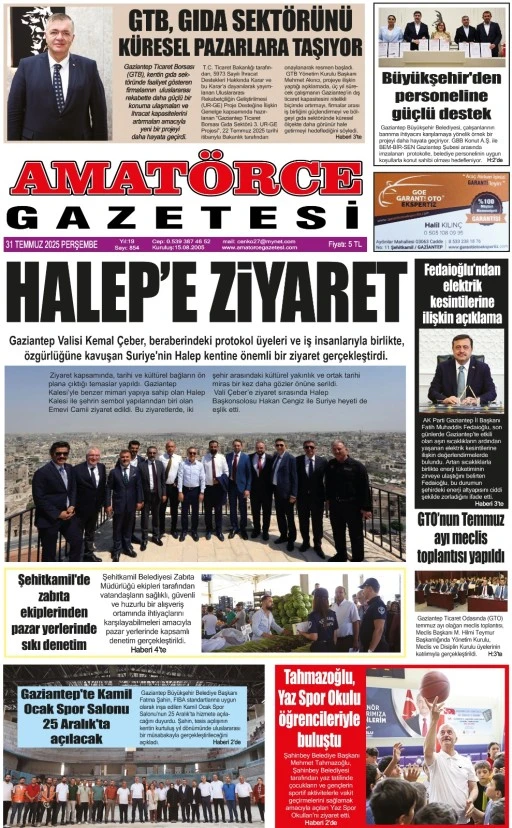 Amatörce Gazetesi 854. Sayı 1. Sayfa 