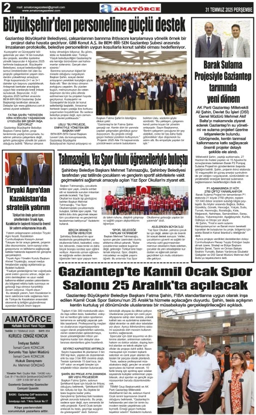 Amatörce Gazetesi 854. Sayı 2. Sayfa 