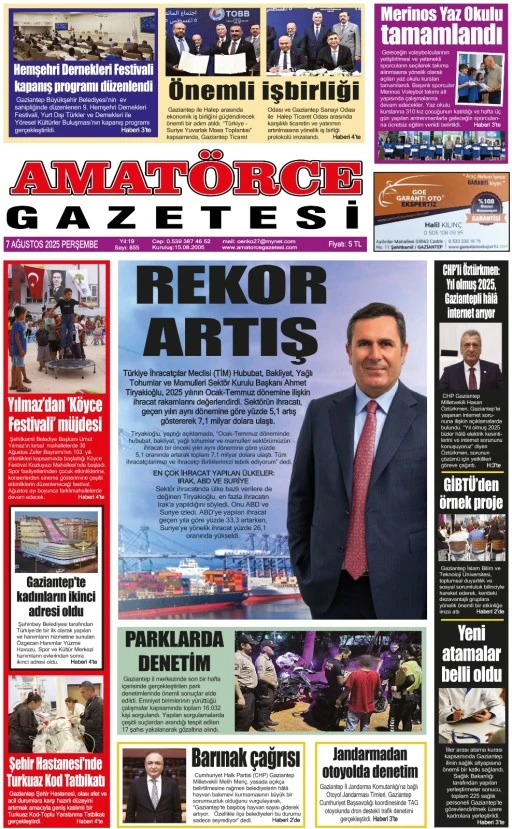 Amatörce Gazetesi 855. Sayı 1. Sayfa