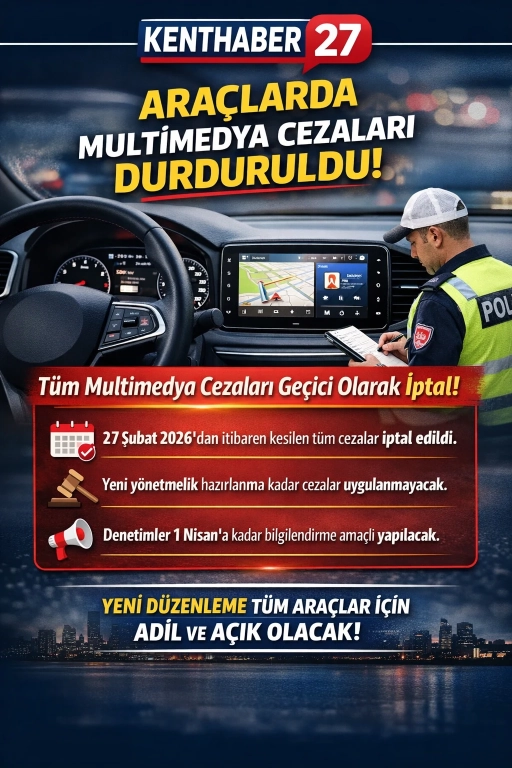 Ara&ccedil;larda Multimedya Ekran Cezaları Ge&ccedil;ici Olarak Durduruldu