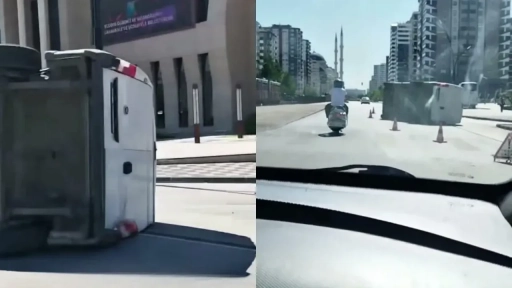 Gaziantep Akkent'te araç yan yattı