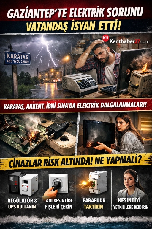 Gaziantep Karataş, Akkent ve İbni Sina&rsquo;da dalgalanma uyarısı. Cihazlar risk altında!