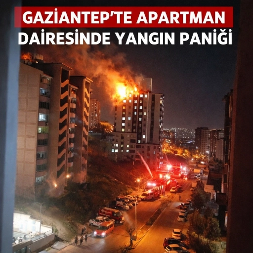 Gaziantep&rsquo;te Apartman Dairesinde Yangın Paniği