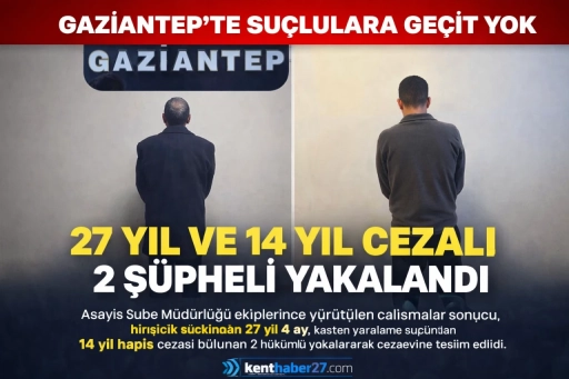 Gaziantep&rsquo;te Aranan 2 H&uuml;k&uuml;ml&uuml; Yakalandı