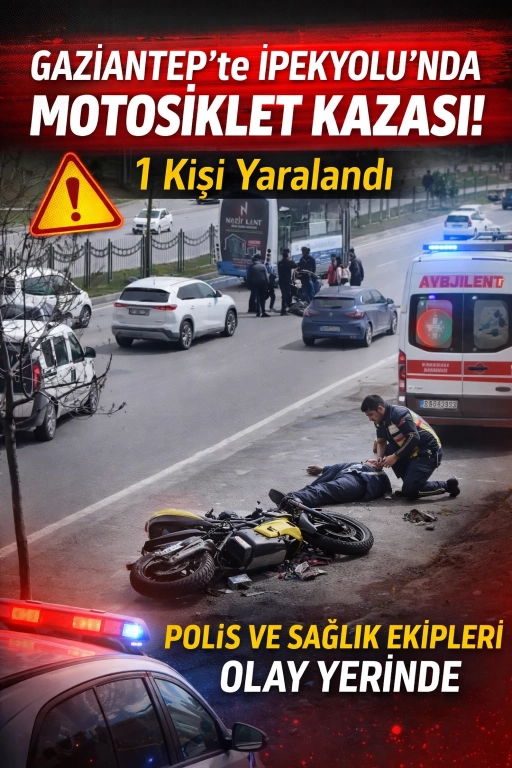 Gaziantep&rsquo;te İpekyolu&rsquo;nda Motosiklet Kazası: 1 Yaralı