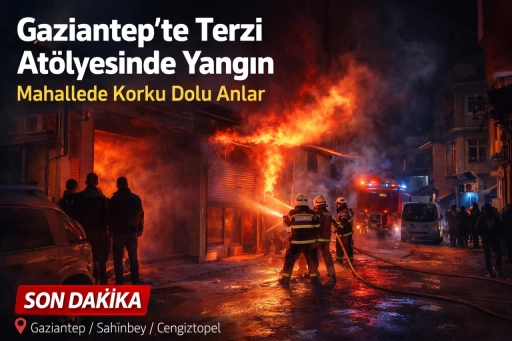 Gaziantep&rsquo;te Terzi At&ouml;lyesinde Yangın: Mahallede Korku Dolu Anlar