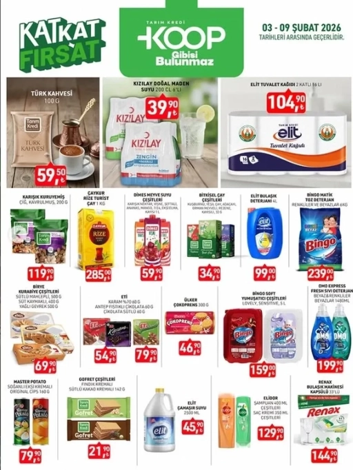 Gazianteplilere B&uuml;y&uuml;k Fırsat Tarım Kredi Market 3-9 Şubat İndirim Kataloğu A&ccedil;ıklandı