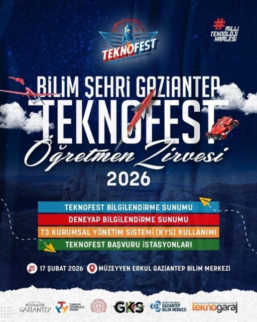 Gaziantep İl Mill&icirc; Eğitim M&uuml;d&uuml;rl&uuml;ğ&uuml; ve T3 Vakfı İş Birliğinde TEKNOFEST &Ouml;ğretmen Zirvesi 2026 D&uuml;zenleniyor