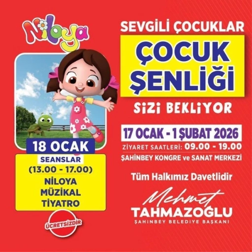Şahinbey&rsquo;de &Ccedil;ocuk Şenliği Coşkusu: Niloya M&uuml;zikali Yarın Sahne Alıyor