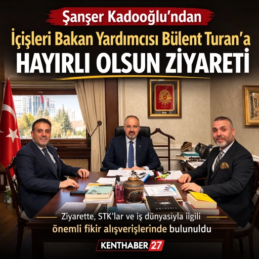 Şanşer Kadooğlu&rsquo;ndan Bakan Yardımcısı B&uuml;lent Turan&rsquo;a Hayırlı Olsun Ziyareti