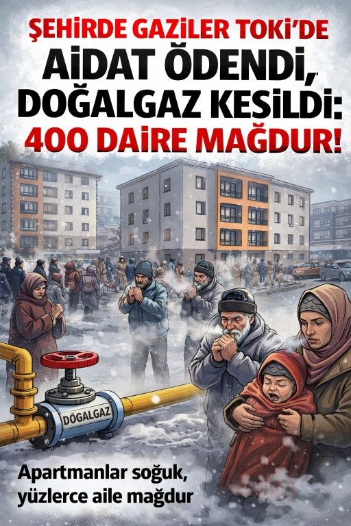 Şehirde Gaziler TOKİ&rsquo;de Aidat &Ouml;dendi, Doğalgaz Kesildi: 400 Daire Mağdur!