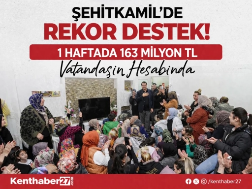 Şehitkamil&rsquo;de Rekor Destek: 1 Haftada 163 Milyon TL Vatandaşın Hesabında